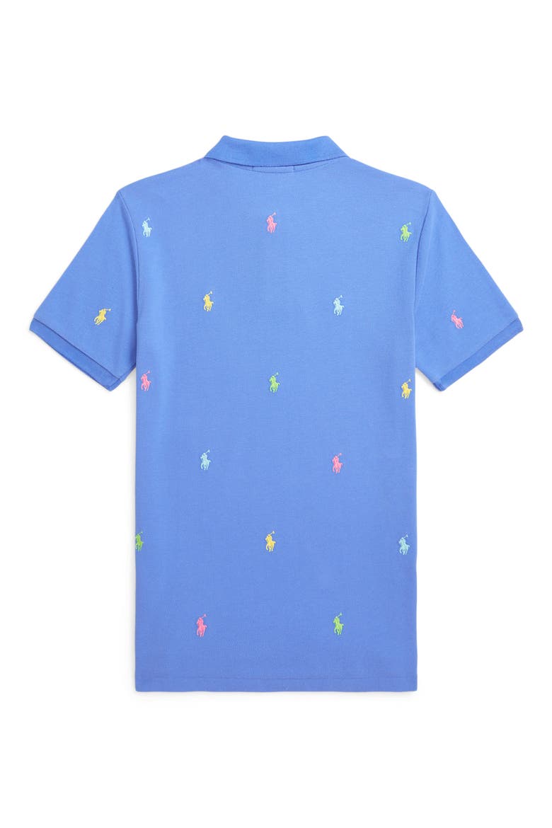Kids' Embroidered Cotton Piqué Polo, Alternate, color, BLUE