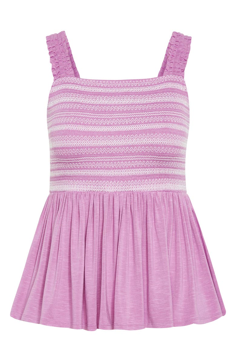 City Chic Danni Embroidered Peplum Tank, Alternate, color, Violet