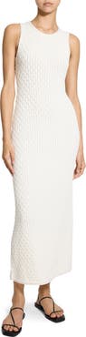 Theory Orchard Texture Sleeveless Organic Cotton Knit Maxi Dress