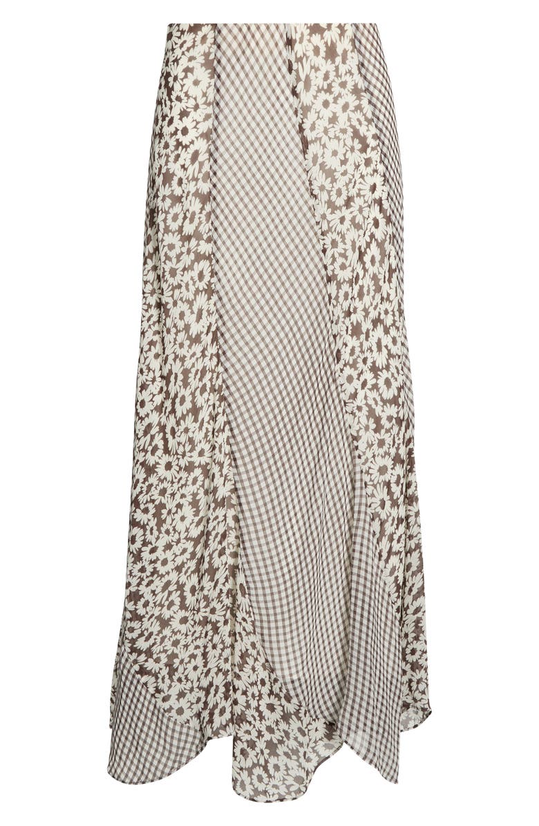 Rails Felina Mixed Print Midi Skirt, Main, color, Espresso Daisy Gingham Mix