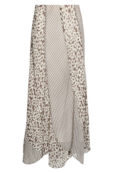 Felina Mixed Print Midi Skirt