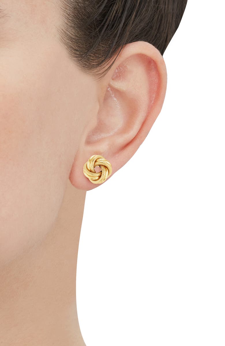 Frankie & Zoe Knot Stud Earrings, Alternate, color, Yellow Gold