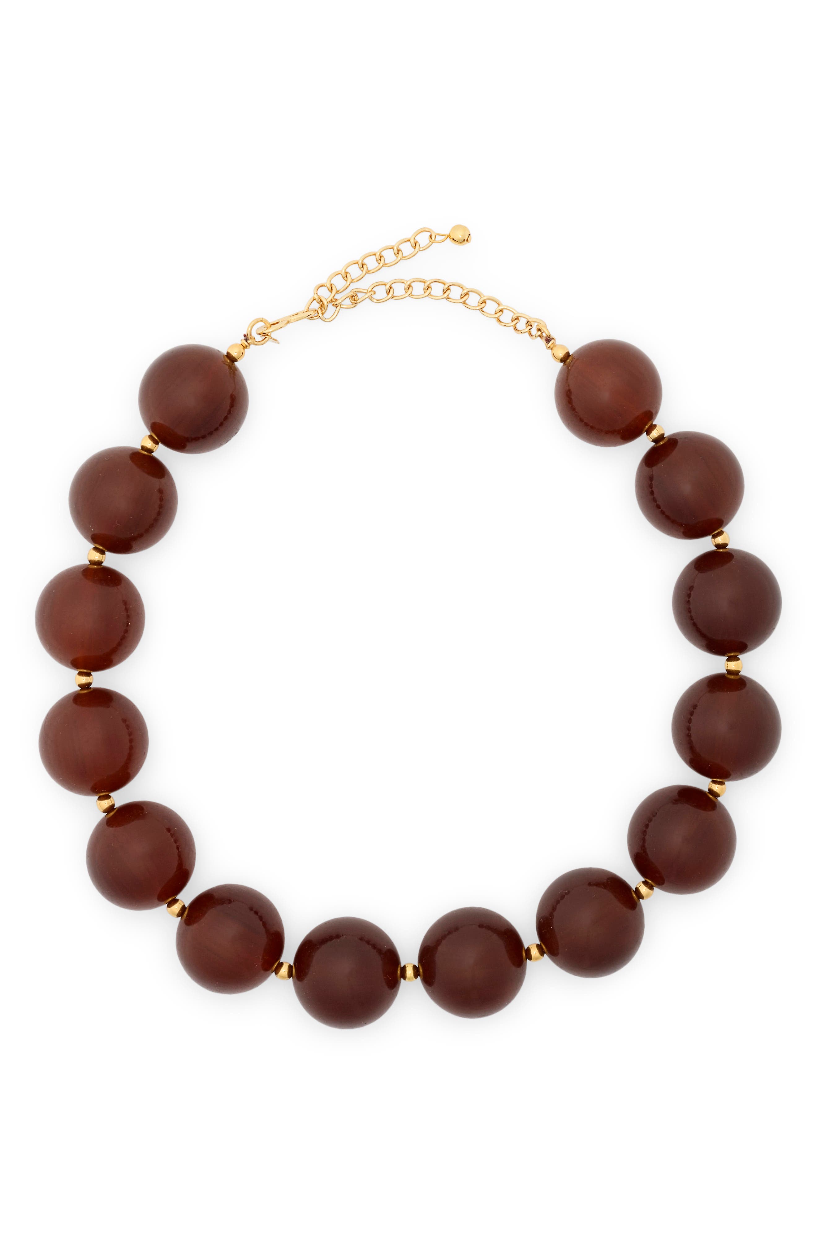 Kenneth Jay Lane Tortoise Bead Necklace