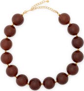 Kenneth Jay Lane Tortoise Bead Necklace