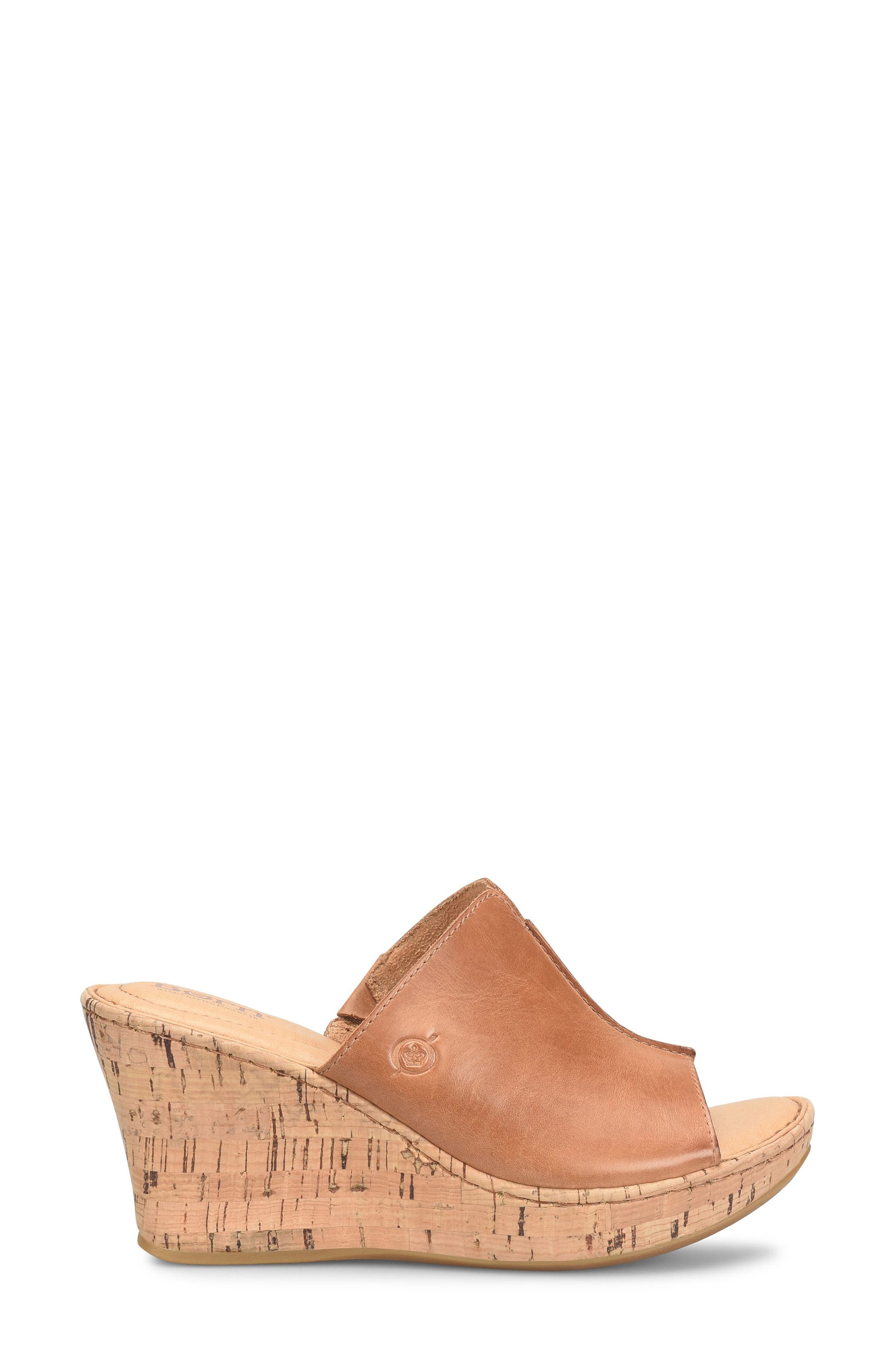 Børn Wedge Slide Sandal, Alternate, color, Tan Leather