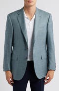 Canali Siena Regular Fit Shadow Check Silk & Cashmere Sport Coat