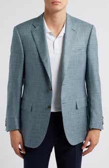 Canali Siena Regular Fit Shadow Check Silk & Cashmere Sport Coat