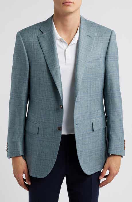 Canali Siena Regular Fit Shadow Check Silk & Cashmere Sport Coat