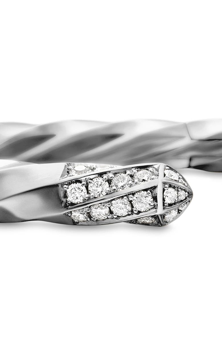 David Yurman Cable Edge<sup>™</sup> Bracelet in Recycled Sterling Silver with Pavé Diamonds, Alternate, color, Sterling Silver