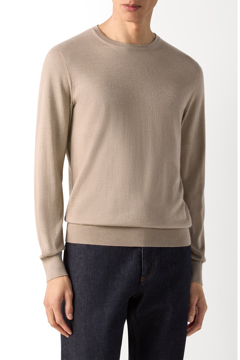 Cashmere & Silk Crewneck Sweater, Main, color, LIGHT TAUPE