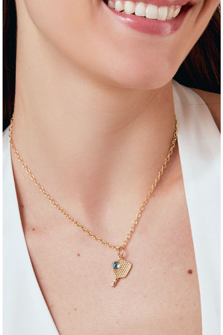 Mini Rally Racquet Charm, Alternate, color, Blue Topaz