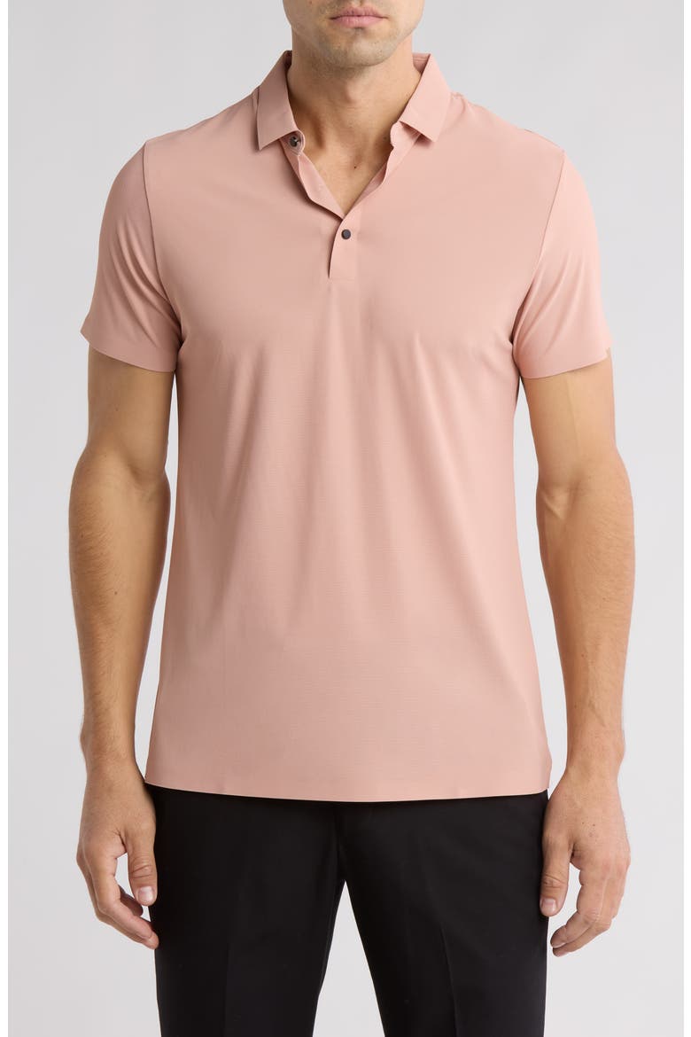 Slim Fit Stretch Cotton Knit Polo, Main, color, DUSTY PINK
