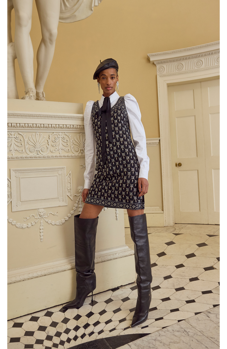 Temperley London Gallantry Mini Dress, Alternate, color, Black