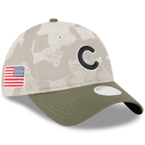 Women's New Era Light Beige/Olive Chicago Cubs 2025 Armed Forces Day 9TWENTY Adjustable Hat