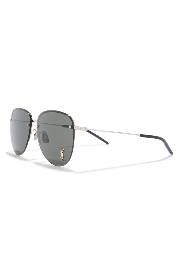 61mm Aviator Sunglasses, Alternate, color, SILVER SILVER GREY
