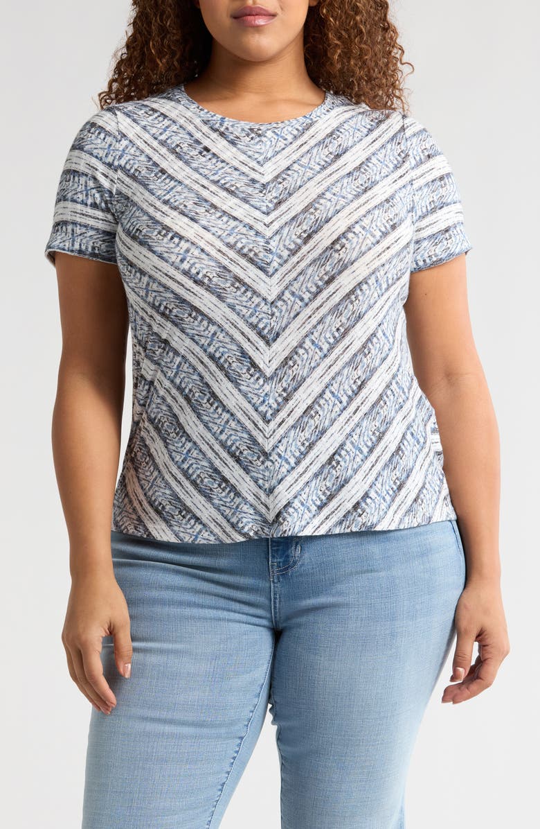 Liverpool Los Angeles Short Sleeve Scoop Neck Knit Top, Main, color, 