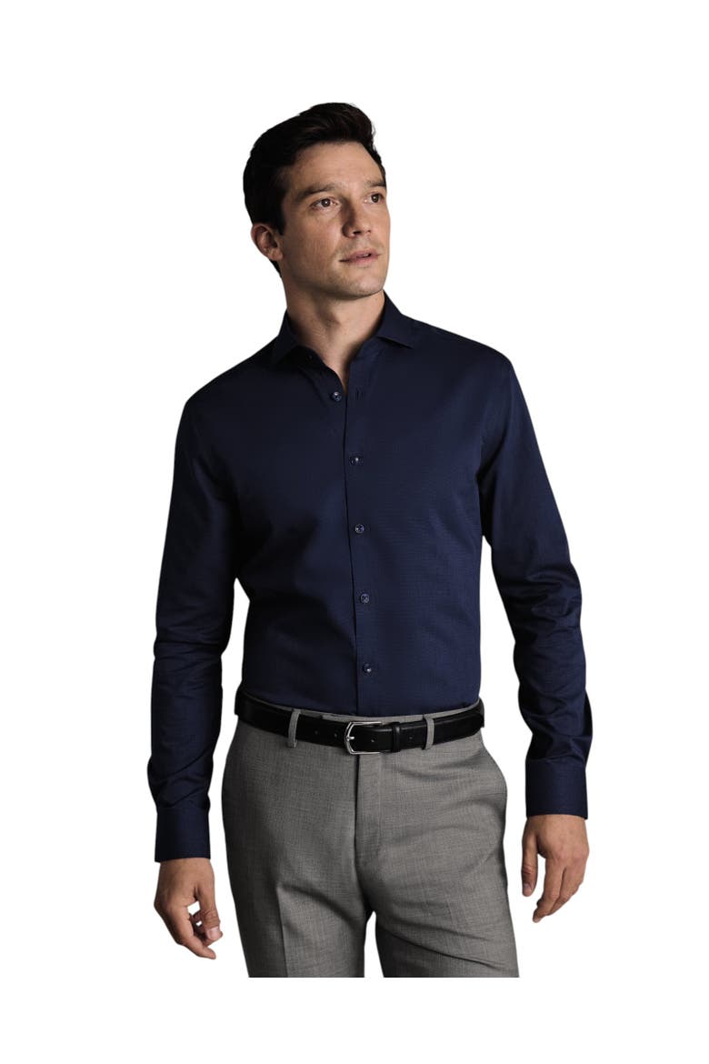 Non-Iron stretch Poplin Shirt, Main, color, Royal Blue