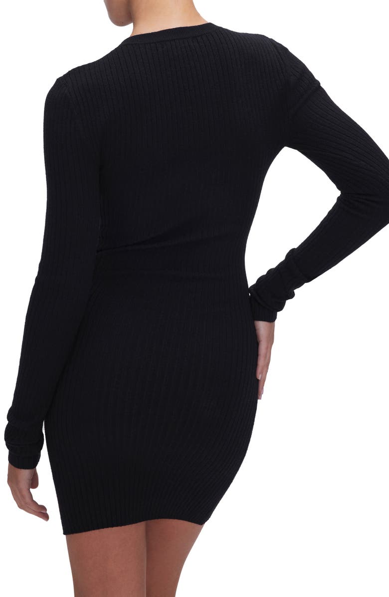 Good American Cozy Rib Long Sleeve Minidress, Alternate, color,
