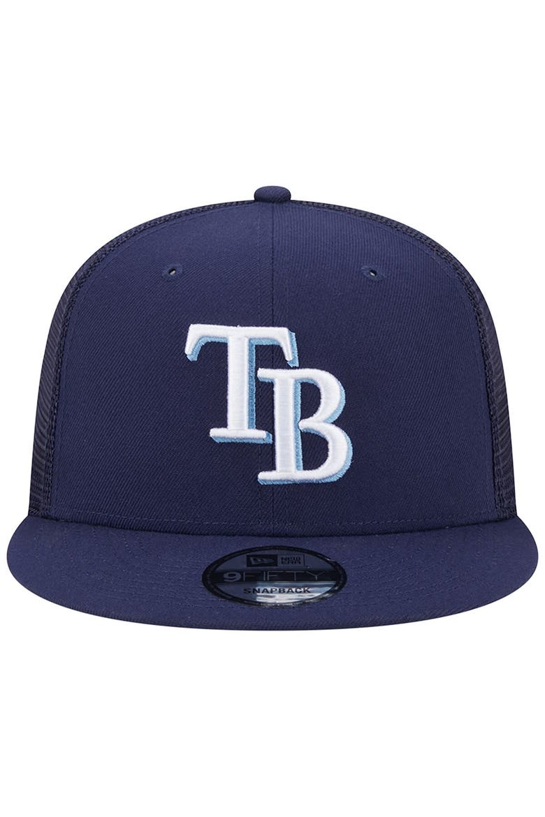 Men's New Era Navy Tampa Bay Rays Team Color Trucker 9FIFTY Snapback Hat, Alternate, color, Navy