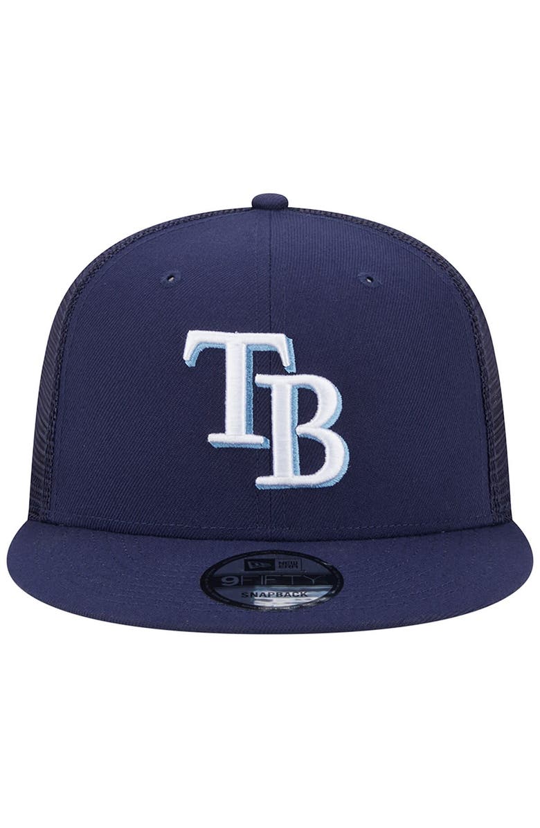 New Era Men's New Era Navy Tampa Bay Rays Team Color Trucker 9FIFTY Snapback Hat, Alternate, color, 