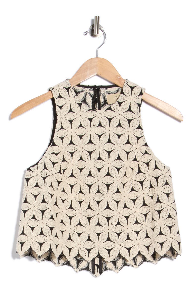 Fallon Lace Sleeveless Top, Alternate, color, BLACK/IVORY