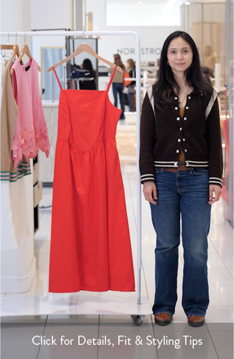 Briella Smocked Back Organic Cotton Midi Sundress, sales video thumbnail