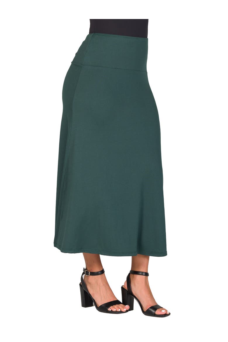 Petite Elastic Waist Maxi Skirt, Alternate, color, Hunter