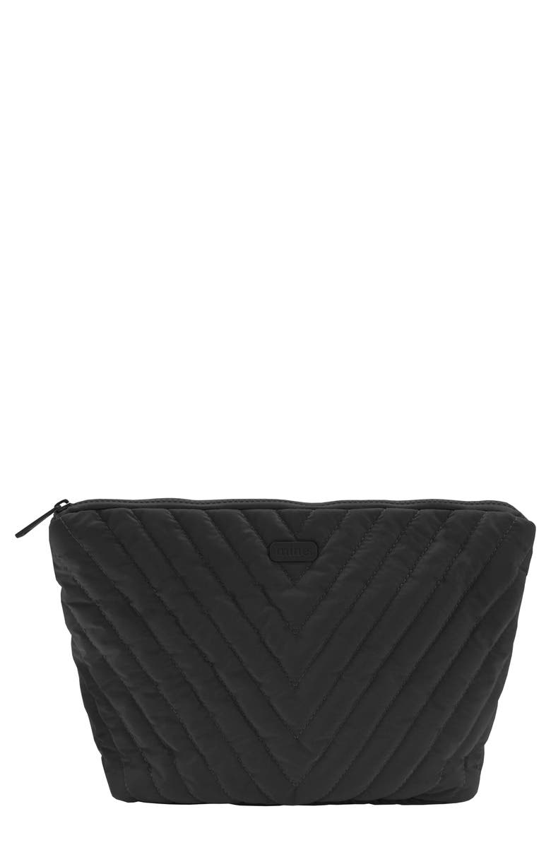 MYTAGALONGS Vanity Quilted Cosmetic Bag, Main, color, Black