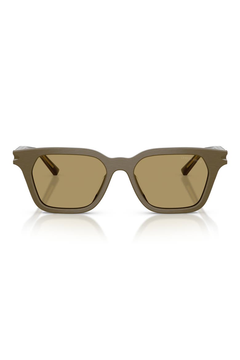 52mm Square Sunglasses, Main, color, BRUSHED GREEN / GREEN OLIVE