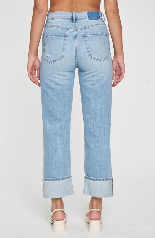 Daze Sun High Waist Cuff Crop Straight Leg Jeans In Fate