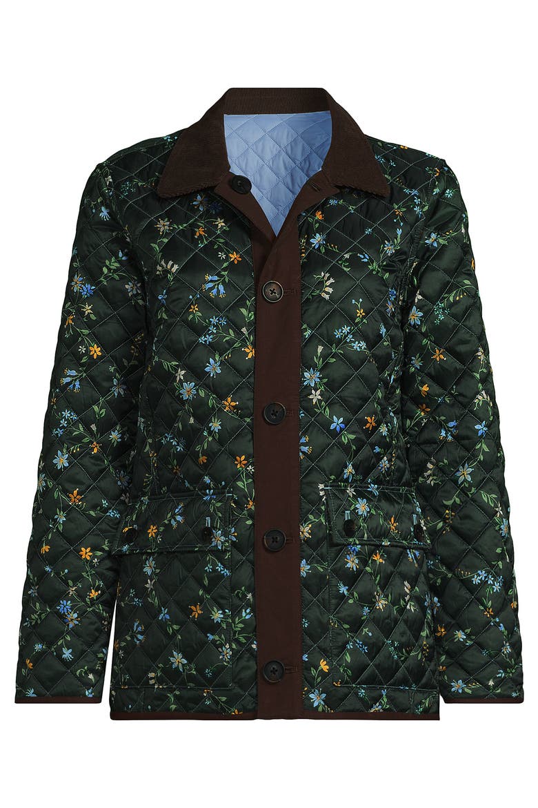 Print Reversible Barn Quilted Insulated Jacket, Alternate, color, Pale Slate Blue/Floral
