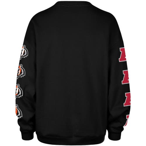 47 Brand '47  Black Cincinnati Bengals Go Big Oversized Pullover Sweatshirt In Black