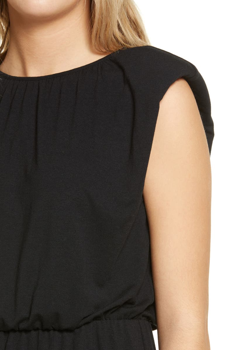 WAYF Padded Shoulder Midi Dress, Alternate, color,