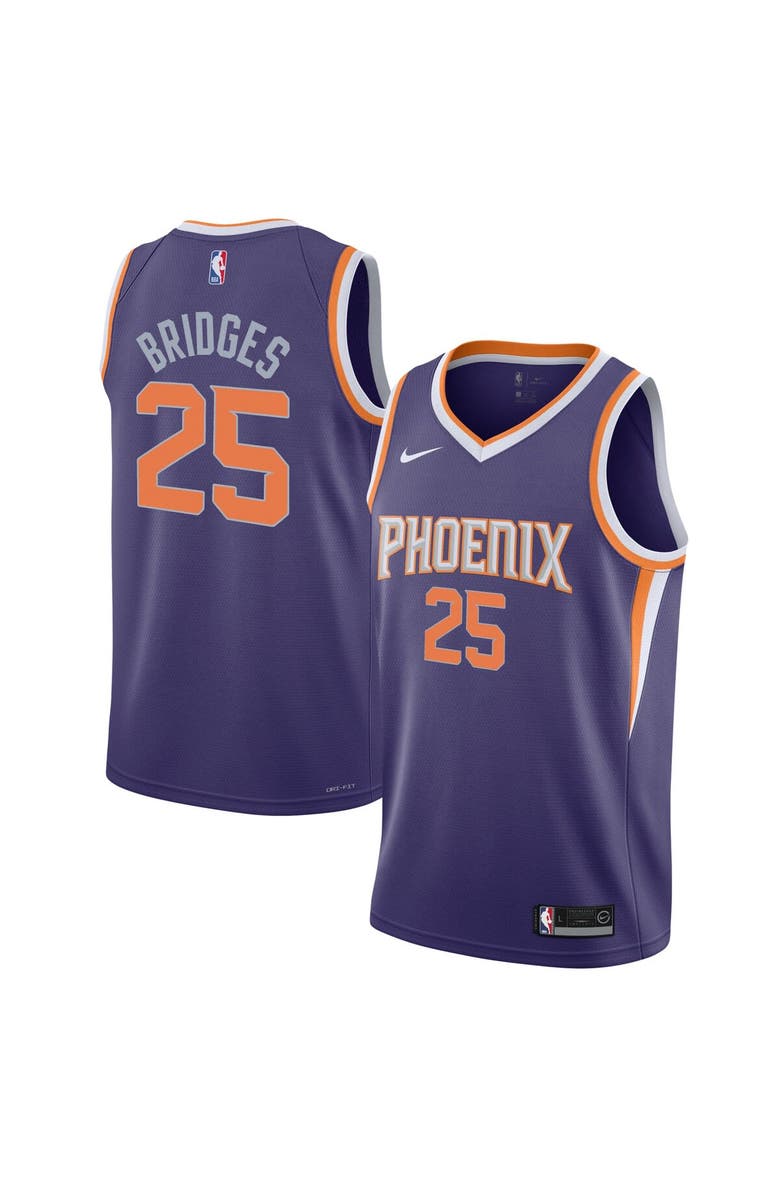 Nike Youth Nike Mikal Bridges Purple Phoenix Suns Swingman Jersey - Icon Edition, Main, color, 