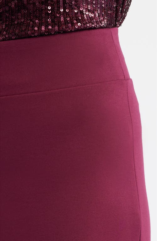Anne Klein Womens Solid Wide Leg Pull On Compression Pants P Xxs Xxl In Burgundy