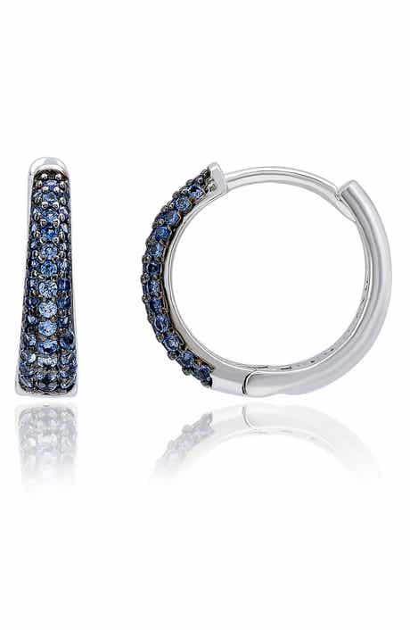 SUZY LEVIAN Pavé Sapphire Huggie Hoop Earrings