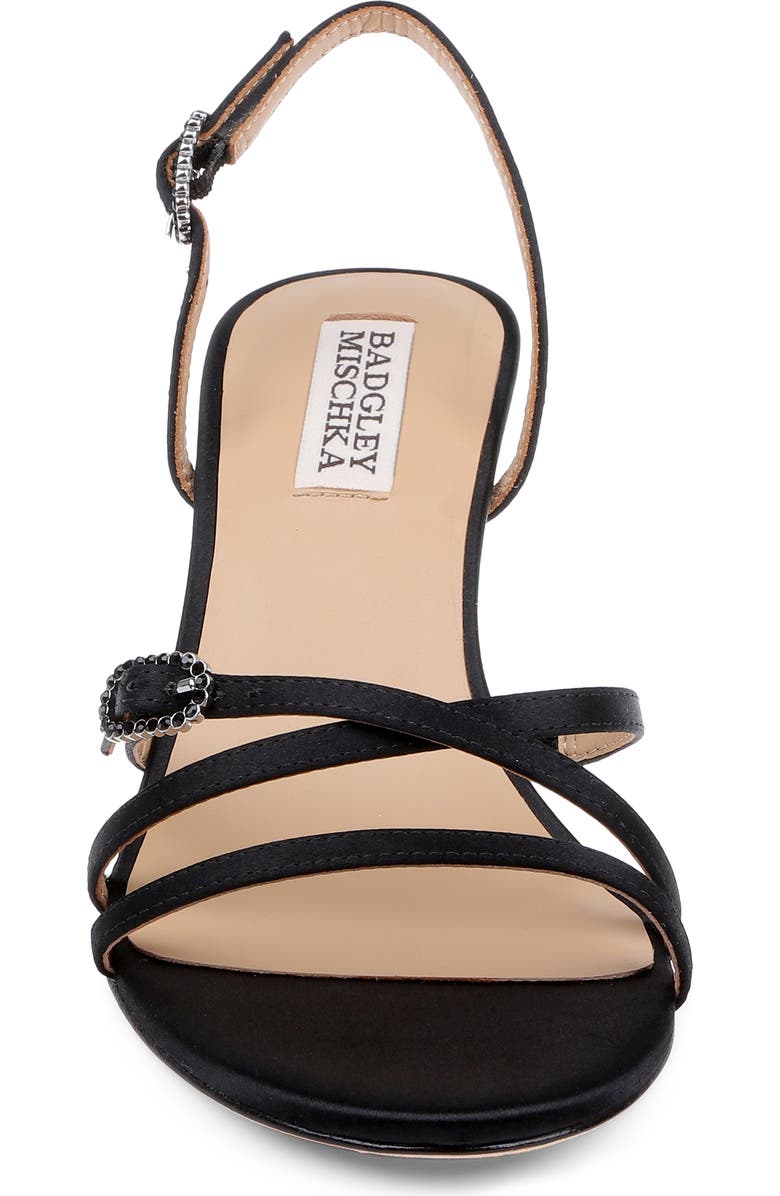 Badgley Mischka Collection Yukon Slingback Sandal, Alternate, color, Black Satin