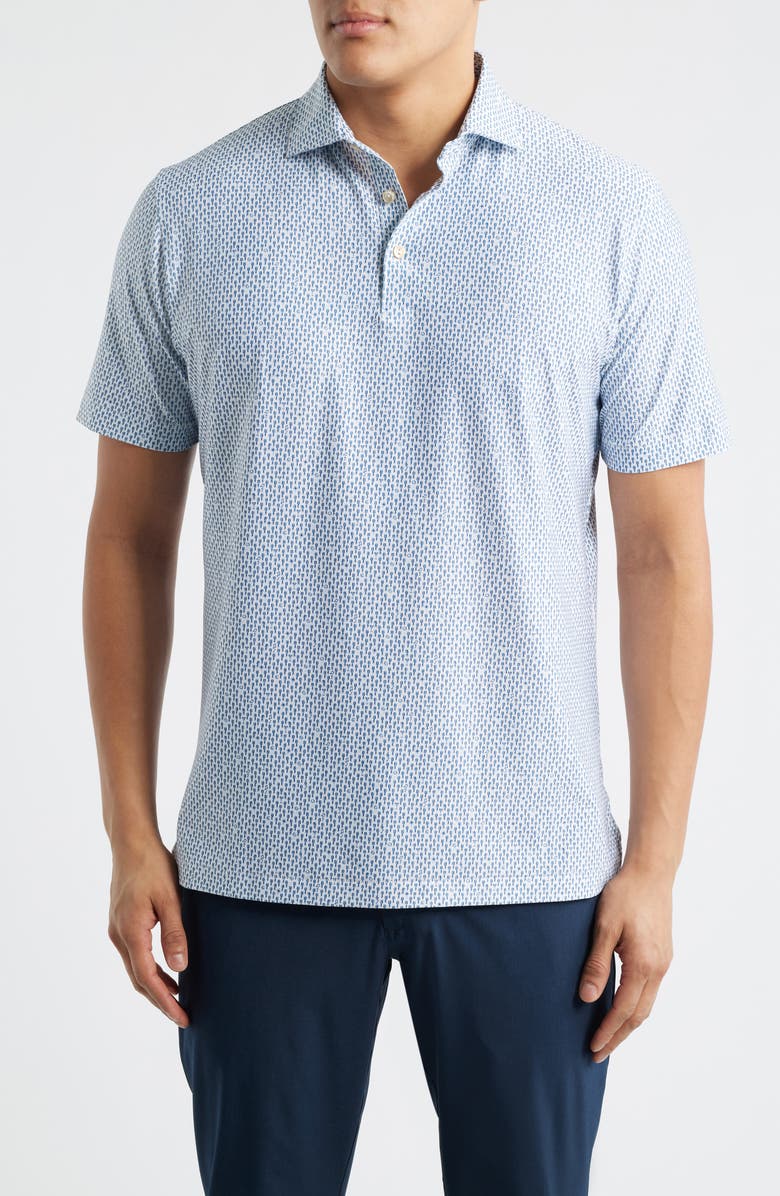 Peter Millar Casino Night Performance Jersey Polo, Main, color, White