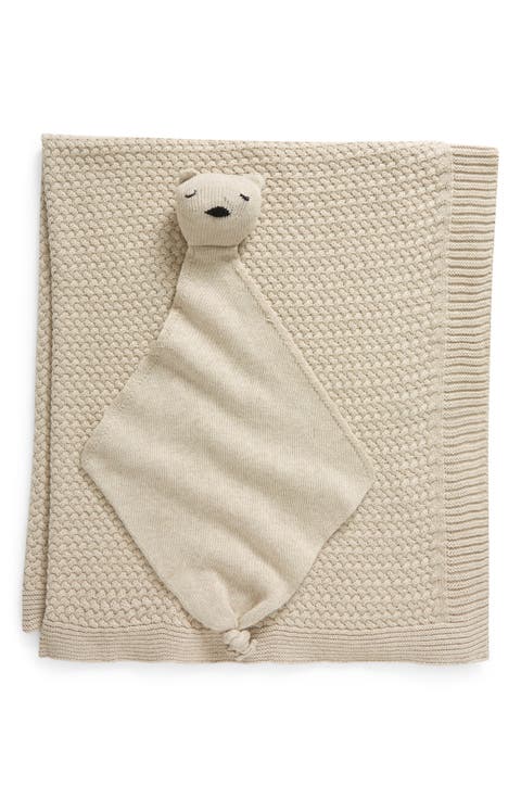Bunny Organic Cotton Baby Blanket & Bear Lovey Set