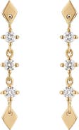 EDEN PRESLEY Shine 3-Stone Gold Diamond Drop Earrings
