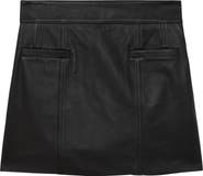 Reiss Seema Leather Miniskirt