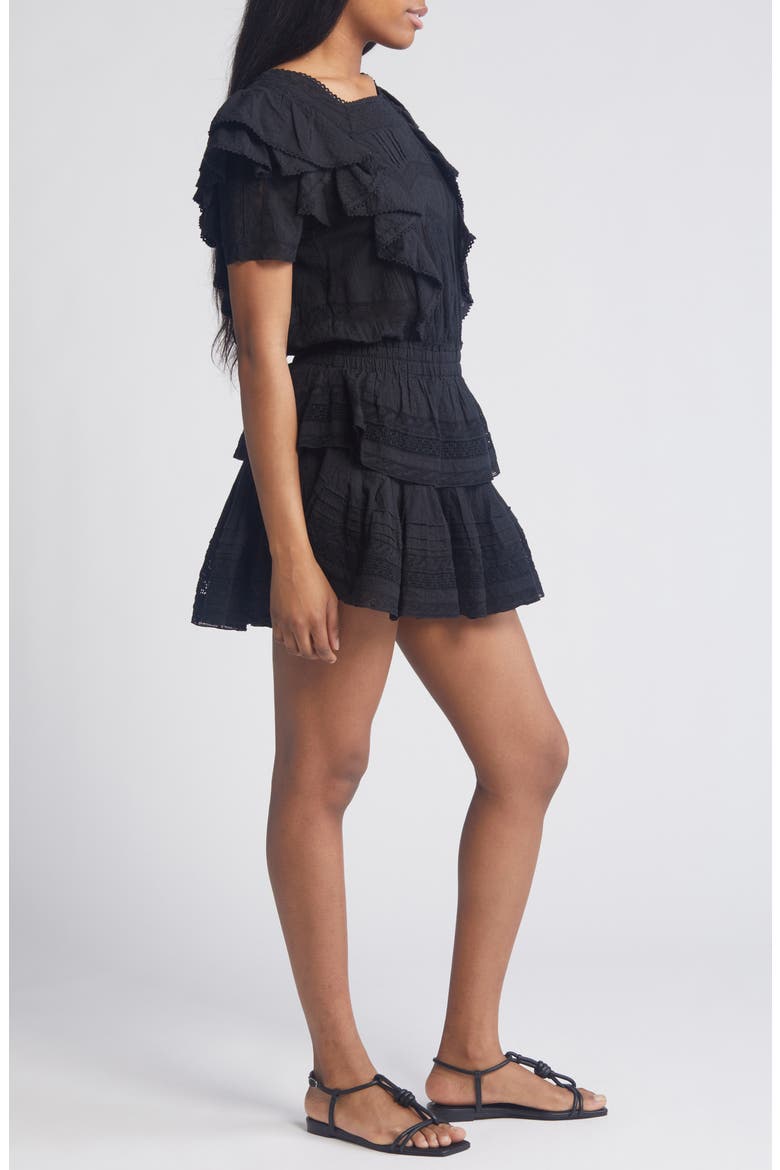 love shack fancy stella mini dress LoveShackFancy Stella Ruffled Frill Mini Lace Dress