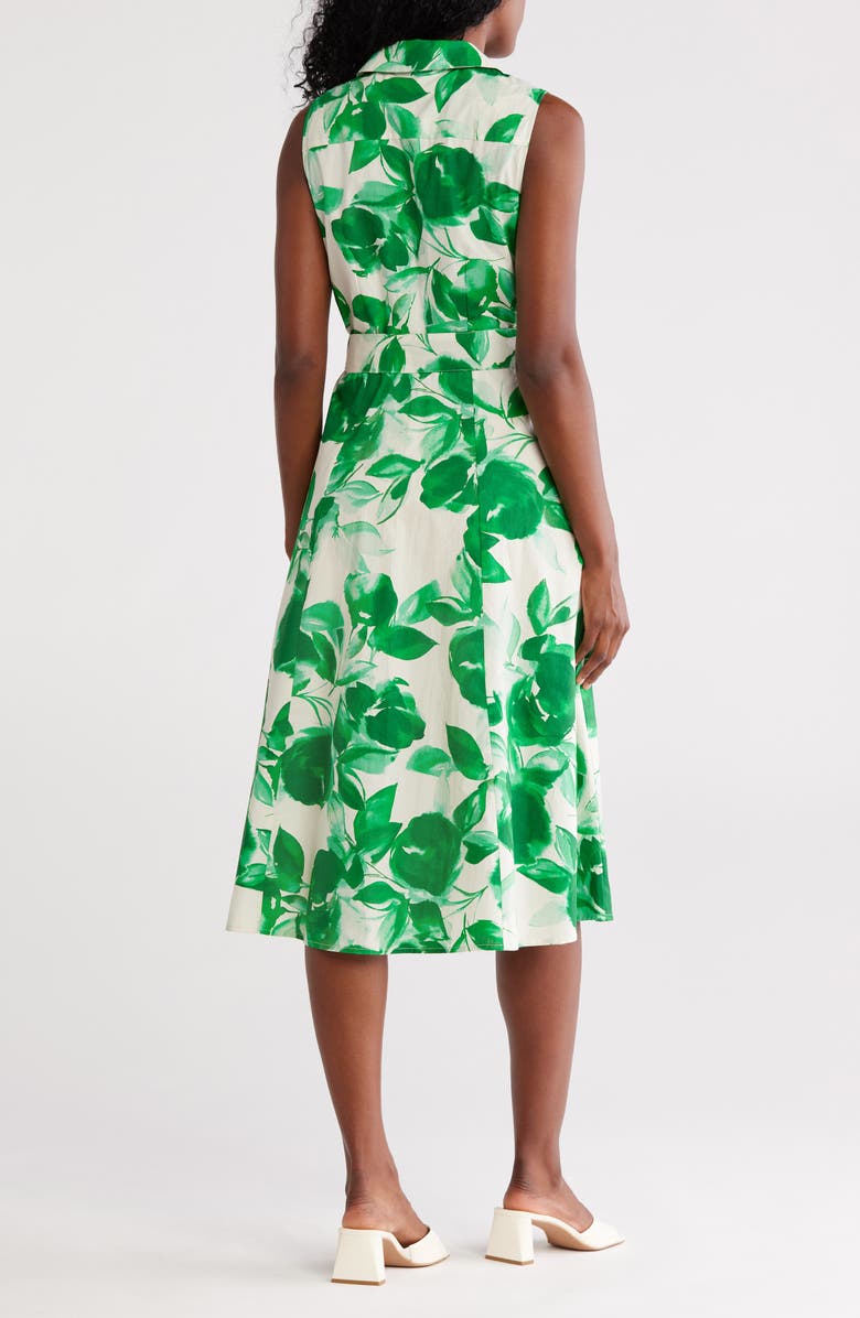 Calvin Klein Floral Sleeveless Cotton Shirtdress, Alternate, color, 