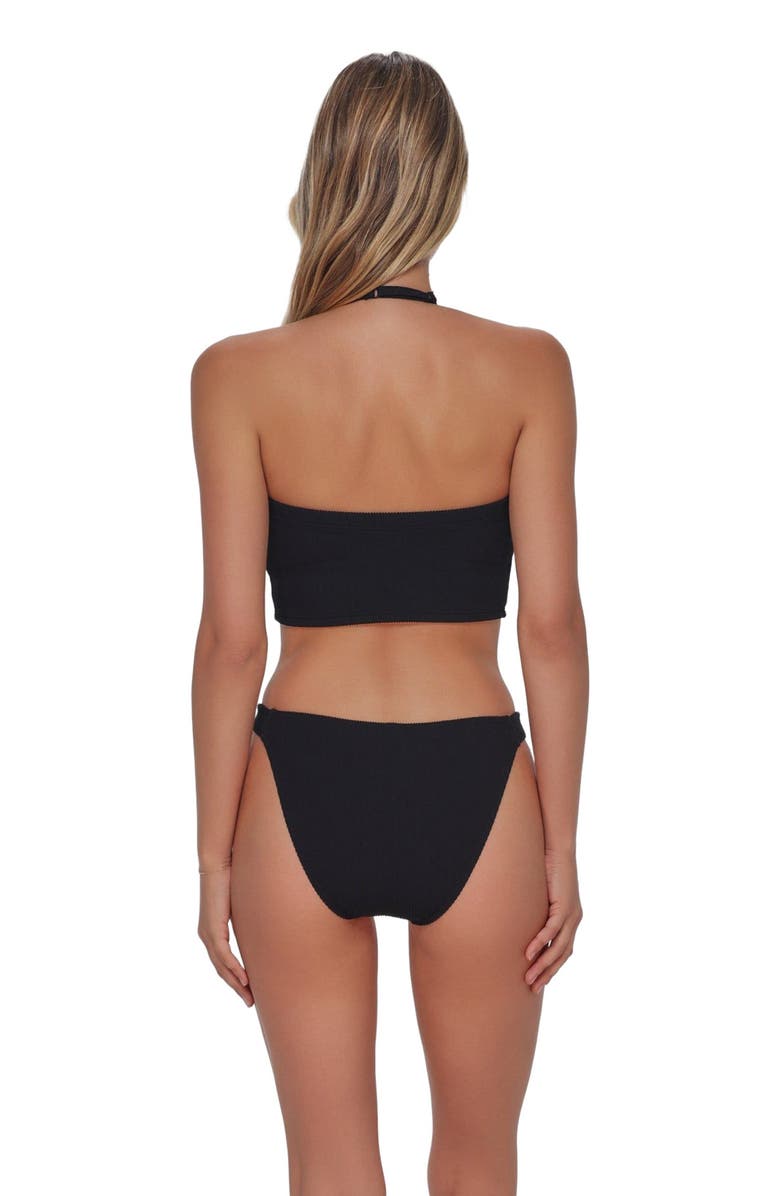 Pacifica by Sunsets Tate Tab Side Bikini Swim Bottoms, Alternate, color, Black Pacifica Rib