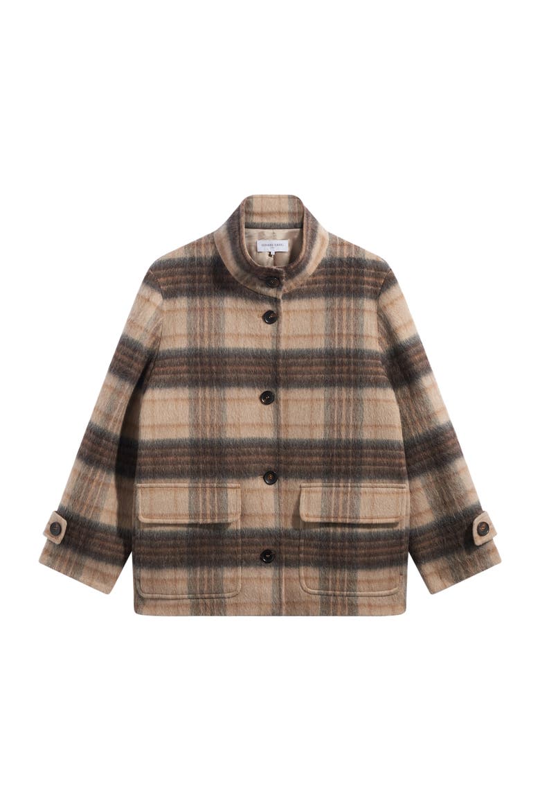 Ally Checked Coat, Alternate, color, Sand