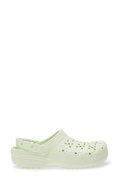 Crocs Classic Floral Cutout Clog In Jade Tint