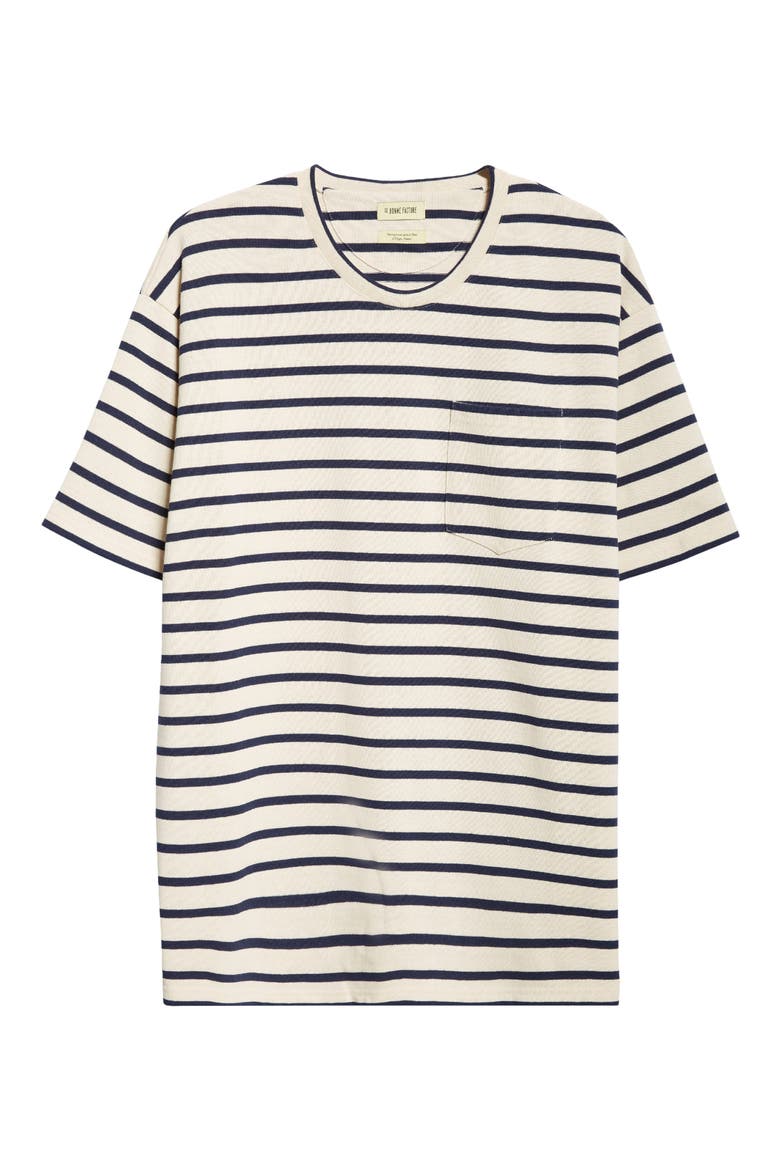Oversize Cotton Pocket T-Shirt, Alternate, color, BLUE STRIPES