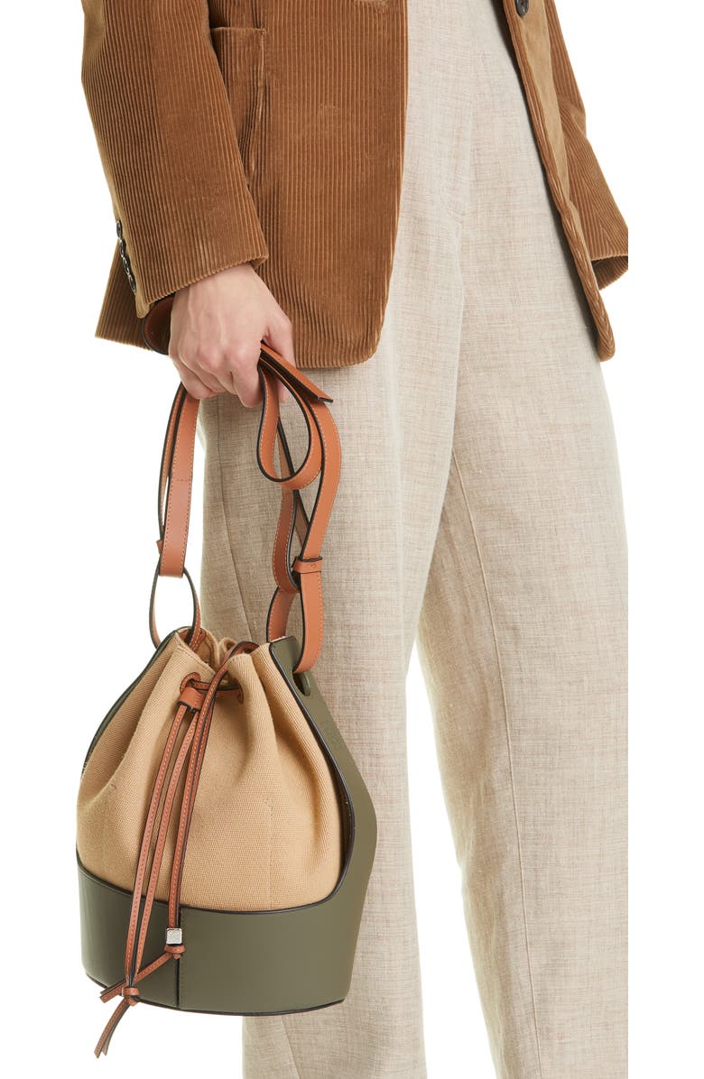 Loewe Balloon Canvas & Leather Bucket Bag, Alternate, color,