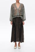 BIMBA Y LOLA Fluid Midi Skirt with Lace Trim