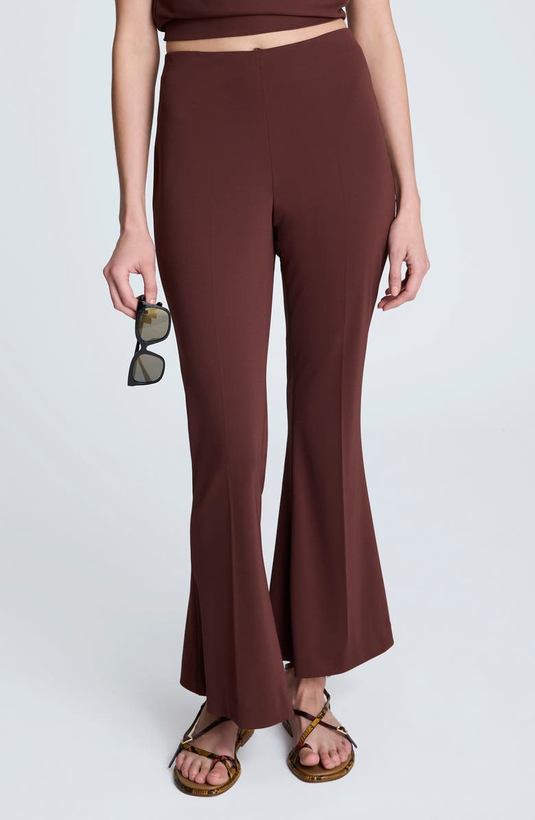 Kenneth Cole Hollywood Waist Flare Leg Pants, Main, color, Burgundy Spice